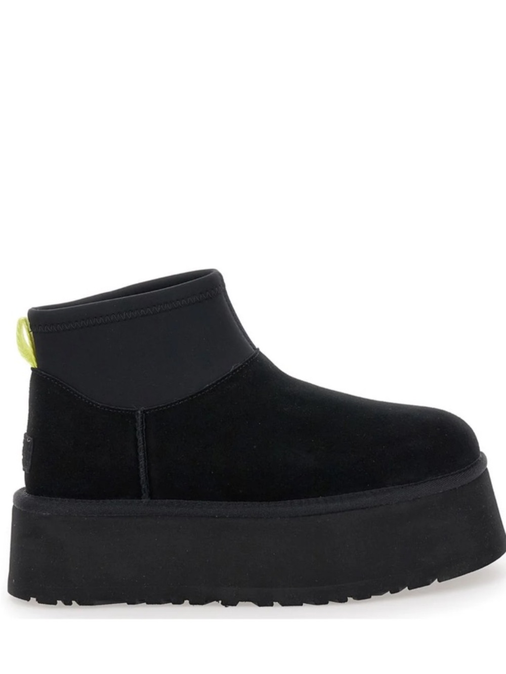 UGG Classic Women’s Black Mini Dipper Platform Boots with Neoprene Top NEW